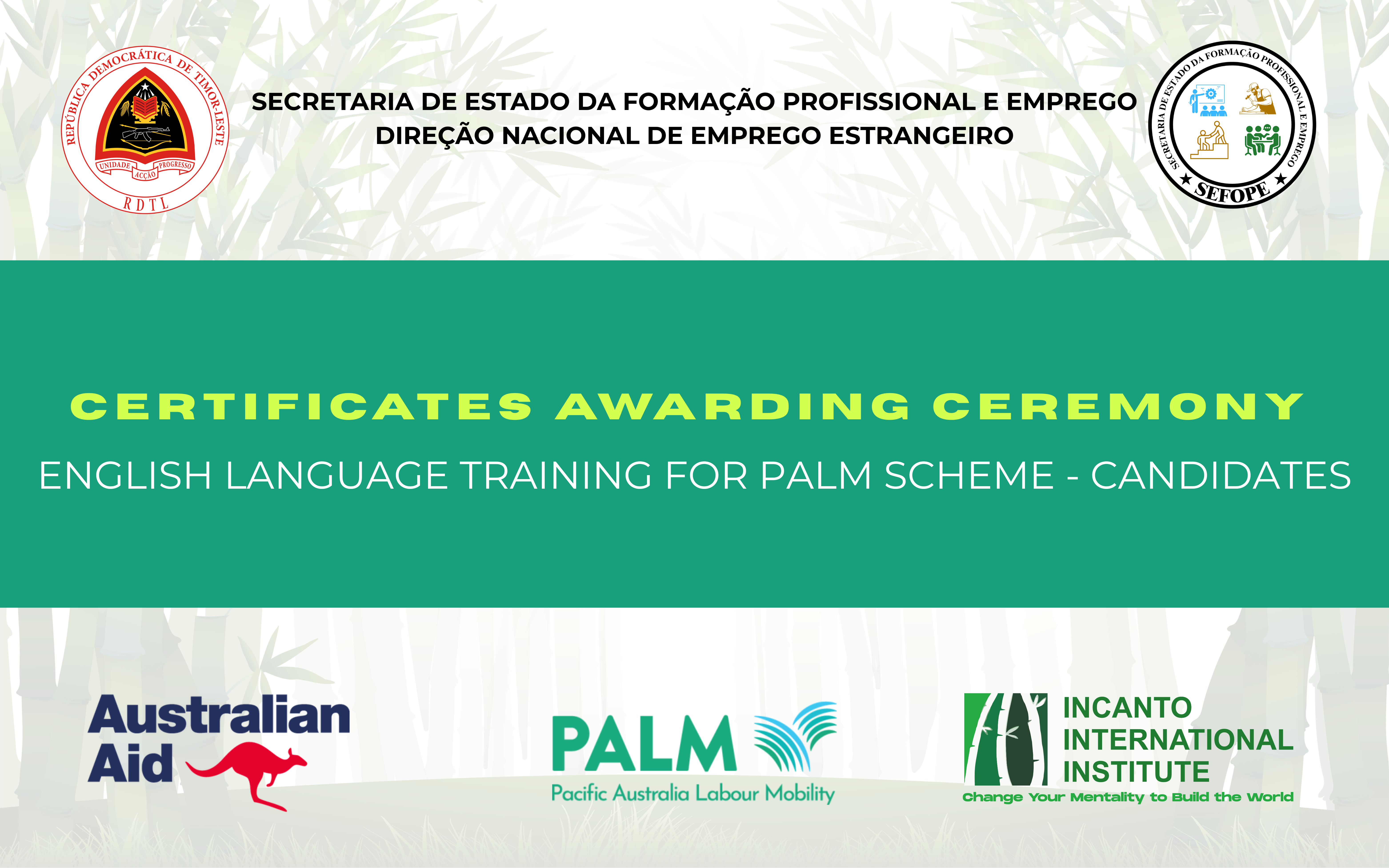 📜 Certificates Awarding Ceremony   English Language Training for PALM Scheme – Candidates